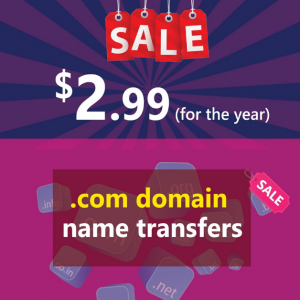 ransfer Domain COM Hanya 2,99 USD